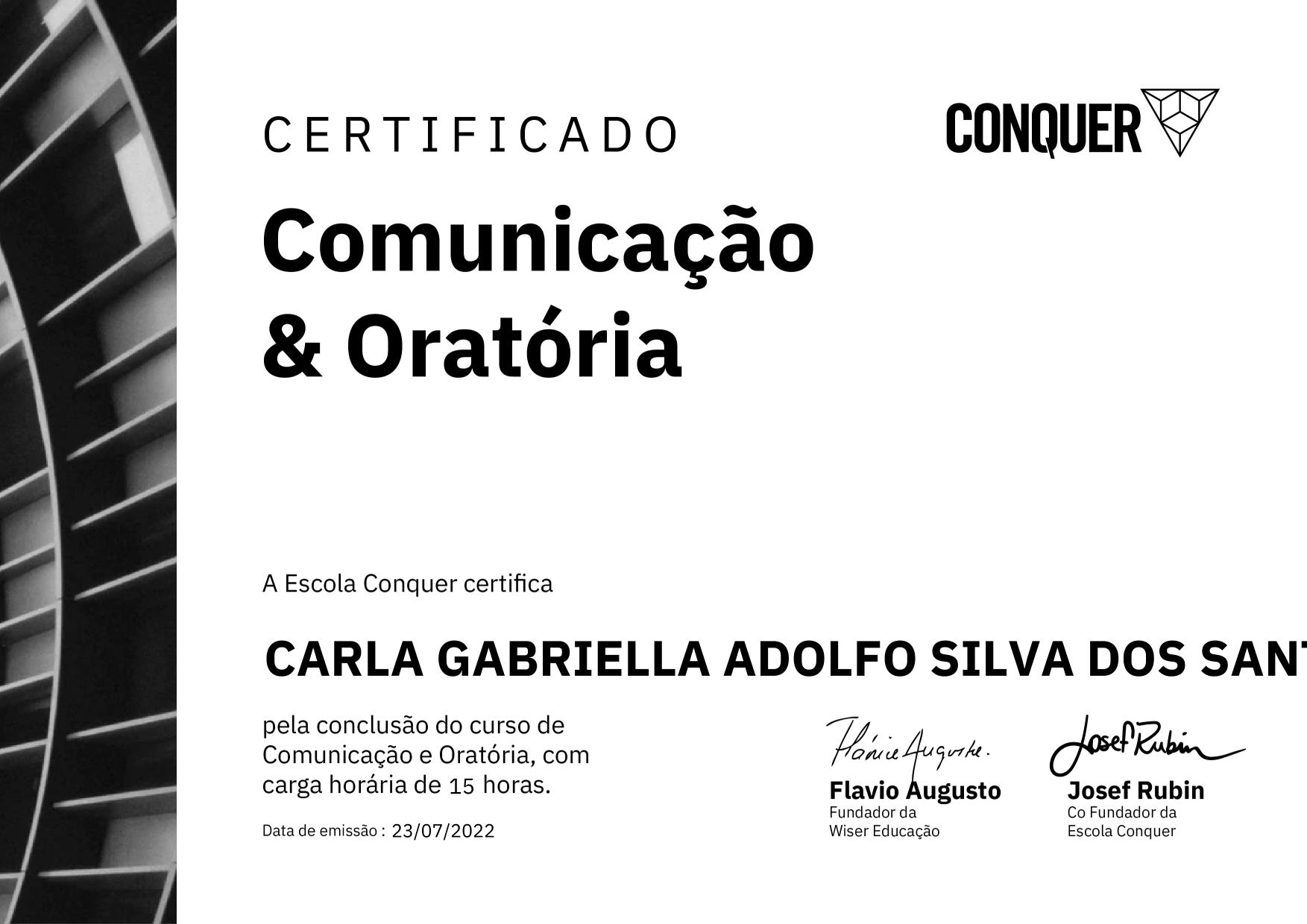 Certificado de Comunicação e Oratória - Destravando a sua comunicação